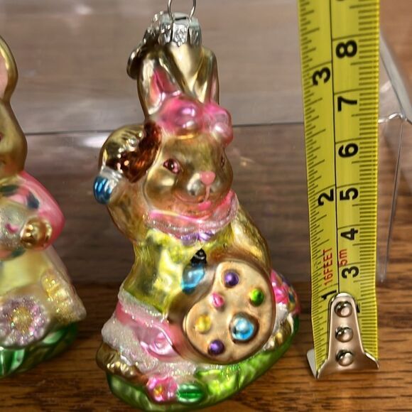 Department 56 set 4 Colorful Easter Glass Bunny Ornaments EUC - Picture 7 of 9